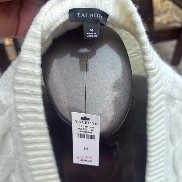 Talbots V neck cable Knit Cardigan sweater EA108 - Picture 4 of 8